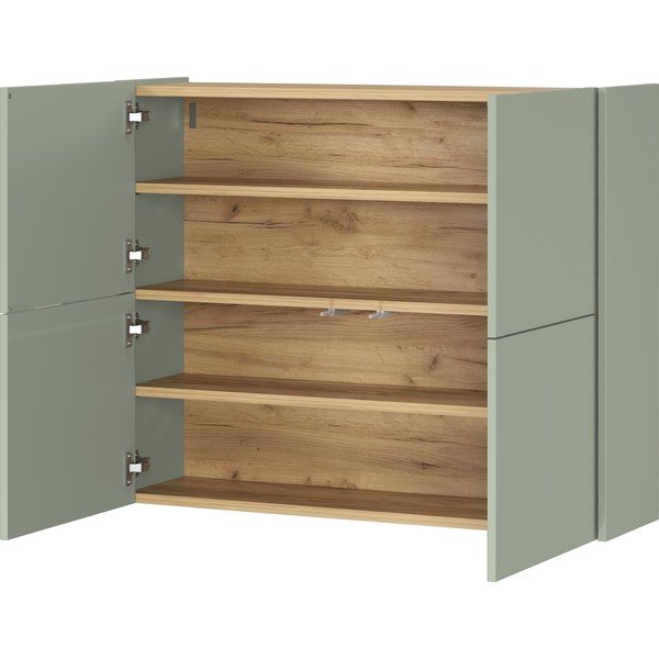 Sivozelená matná závesná skrinka 97x79x27 cm Binetto – Germania-image-3