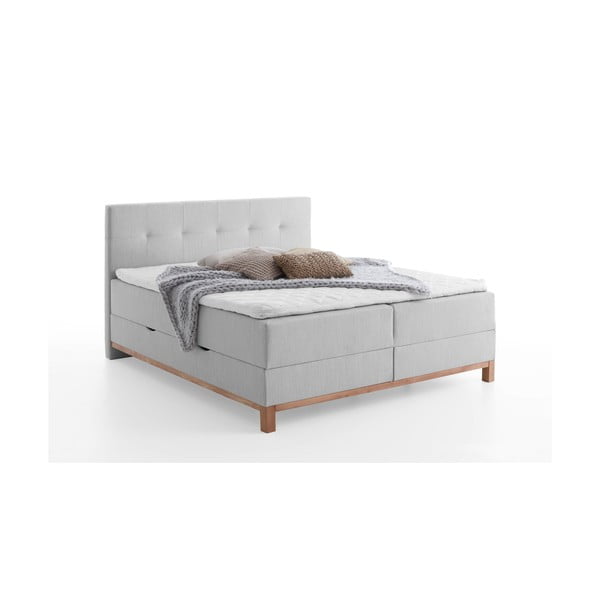 Svetlosivá boxspring posteľ s úložným priestorom 160x200 cm Catania - Meise Möbel-image-3