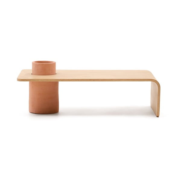 Okrúhly konferenčný stolík v dekore jaseňa v prírodnej farbe 60x110 cm Olaria – Kave Home-image-4