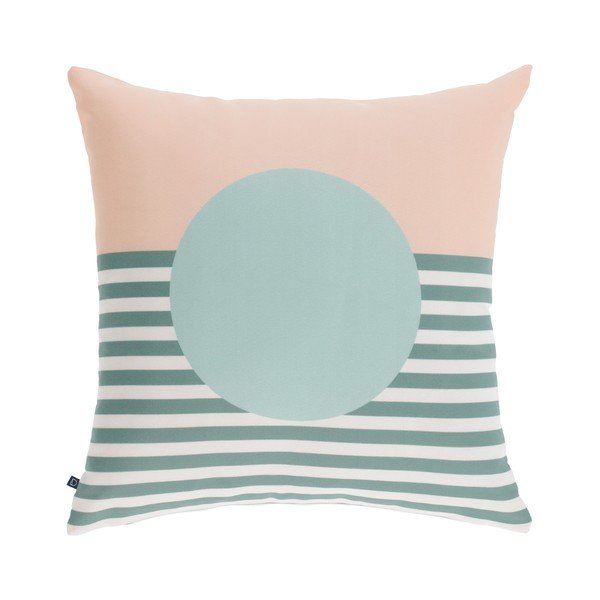 Ružovo-zelená obliečka na vankúš Kave Home Glendale, 45 x 45 cm