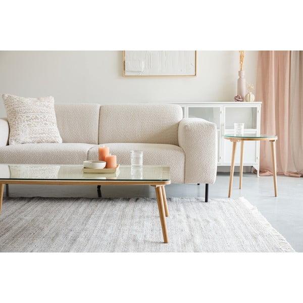 Sklenený konferenčný stolík v prírodnej farbe 60x120 cm Haru – White Label-image-1