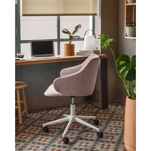 Svetloružová kancelárska stolička Kave Home Einara-image-1