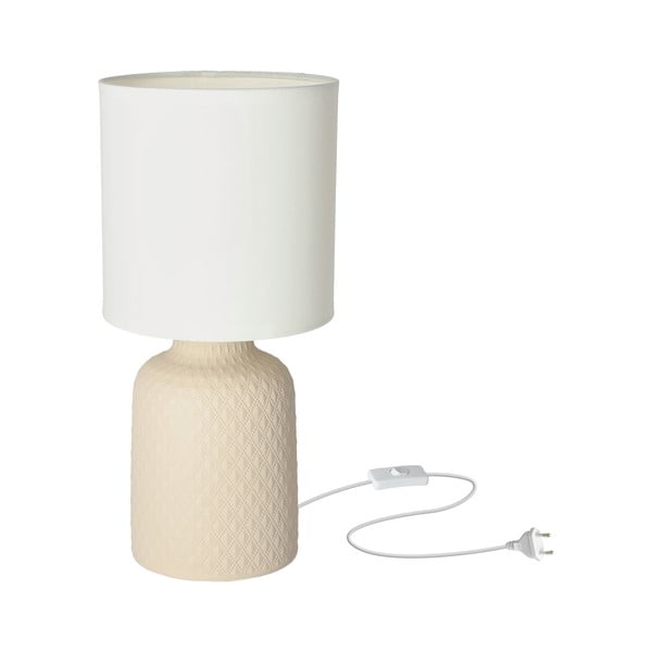 Béžová stolová lampa s textilným tienidlom (výška  32 cm) Iner – Candellux Lighting-image-2