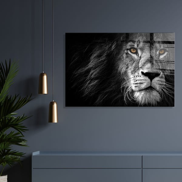 Sklenený obraz 70x50 cm Lion - Wallity-image-1