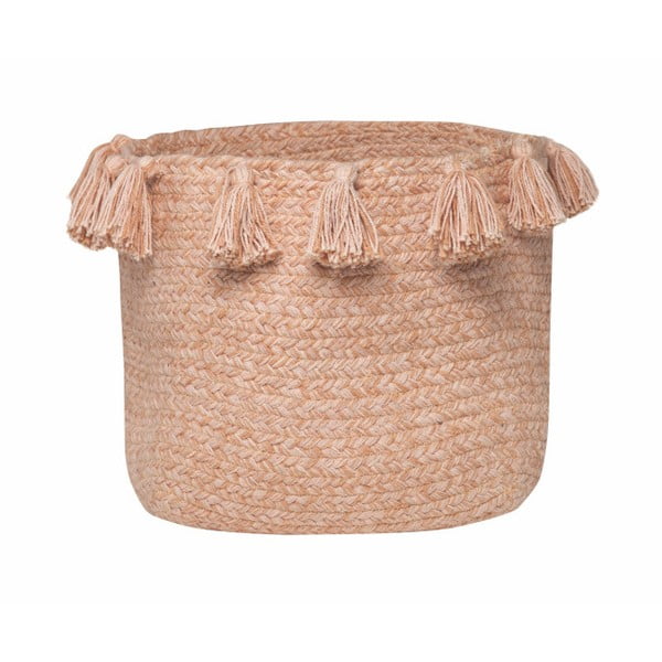Pudrovoružový bavlnený ručne tkaný box Nattiot, ∅ 25 cm