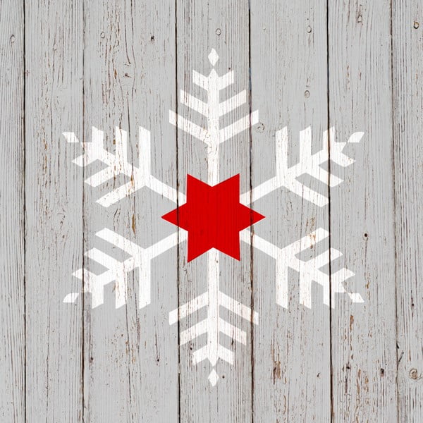 Balenie 10 papierových obrúskov s vianočným motívom PPD Snowflake On Wood