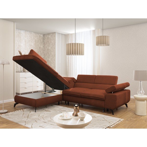 Ženilková rohová pohovka v terakotovej farbe (ľavý roh/do L) Marbeya  – Ropez-image-4