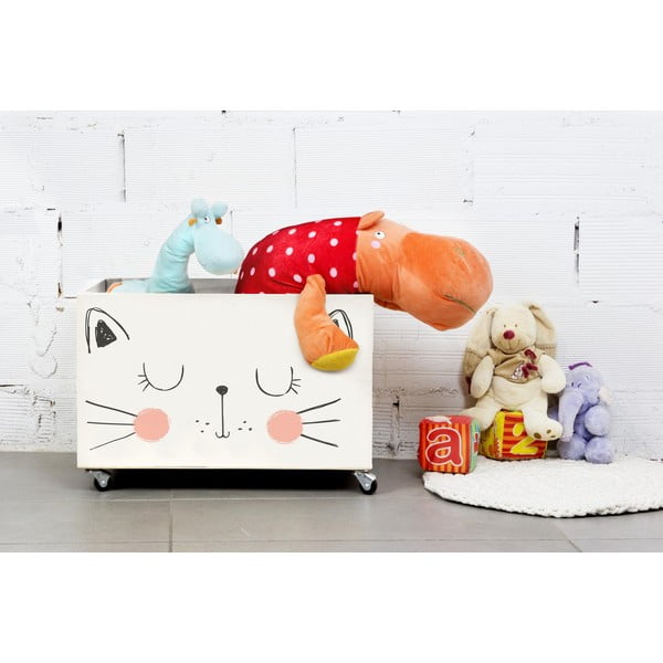 Drevená škatuľa na kolieskach Little Nice Things Cat-image-1