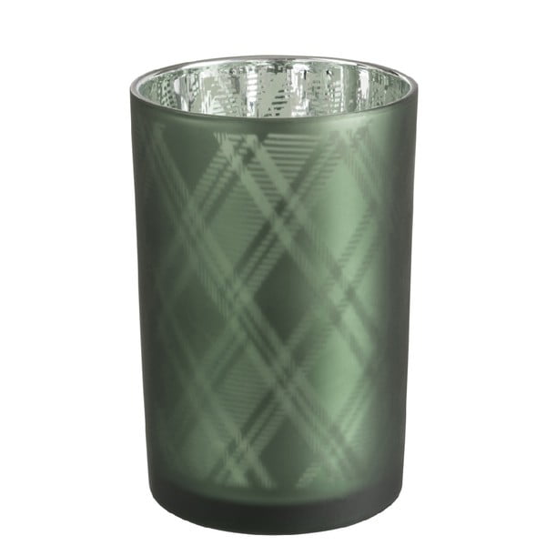 Zelený sklenený svietnik J-Line Rhombus, ⌀ 12 cm