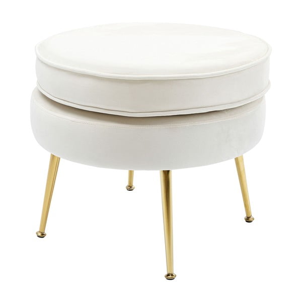 Biela zamatová podnožka Water Lily – Kare Design