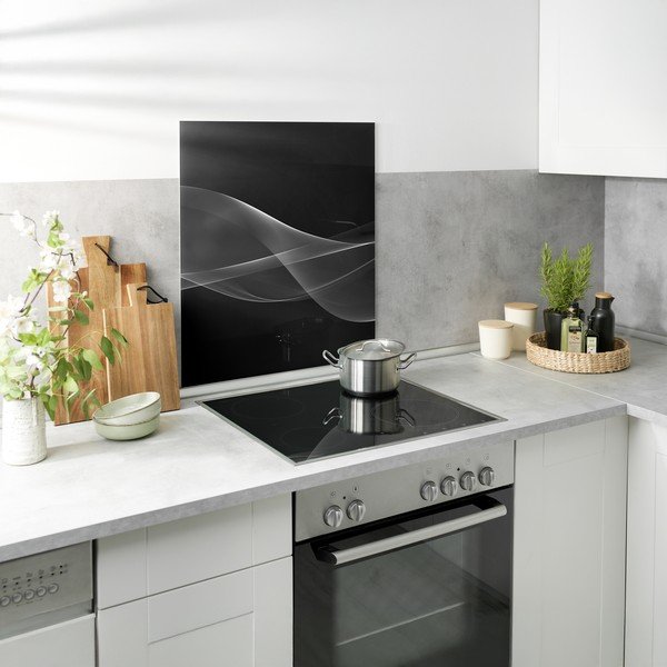 Kryt na stenu pri sporáku z tvrdeného skla 70x60 cm Smoke – Wenko-image-1