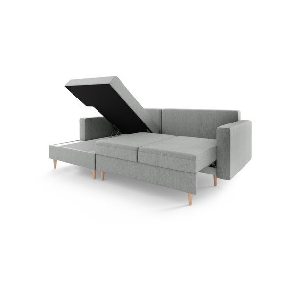 Sivá rozkladacia pohovka s úložným priestorom Mazzini Sofas Aubrieta, ľavý roh-image-2