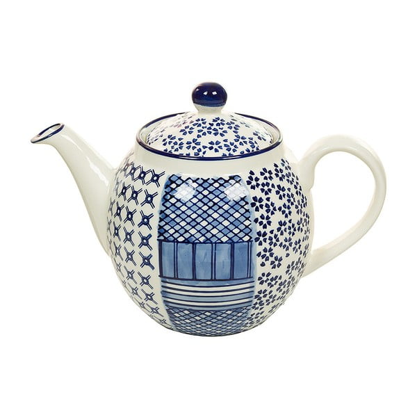 Modro-biela porcelánová čajová kanvica Santiago Pons Meknec
