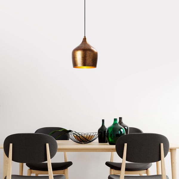 Závesné svietidlo v medenej farbe s kovovým tienidlom ø 20 cm Murek – Opviq lights-image-4