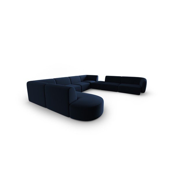 Modrá zamatová rohová pohovka (pravý roh/do "U") Paolo – Milo Casa-image-2