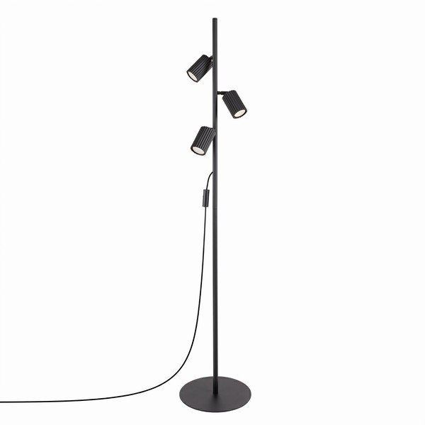 Čierna hliníková stojacia lampa s ohýbateľnou konštrukciou (výška  155 cm) Gleam – Sollux