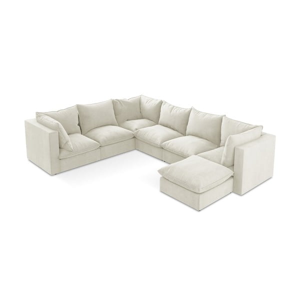 Béžová rohová pohovka (ľavý roh/do tvaru "U") Manao – Makamii-image-1