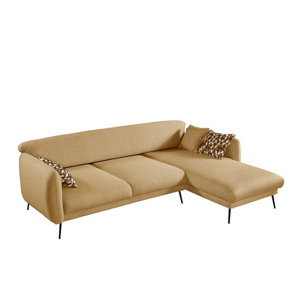 Žltá rozšíriteľná rohová pohovka Pandia Home Madrid, pravý roh-image-1