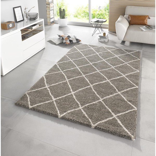 Hnedý koberec Mint Rugs Grid, 200 × 290 cm-image-1