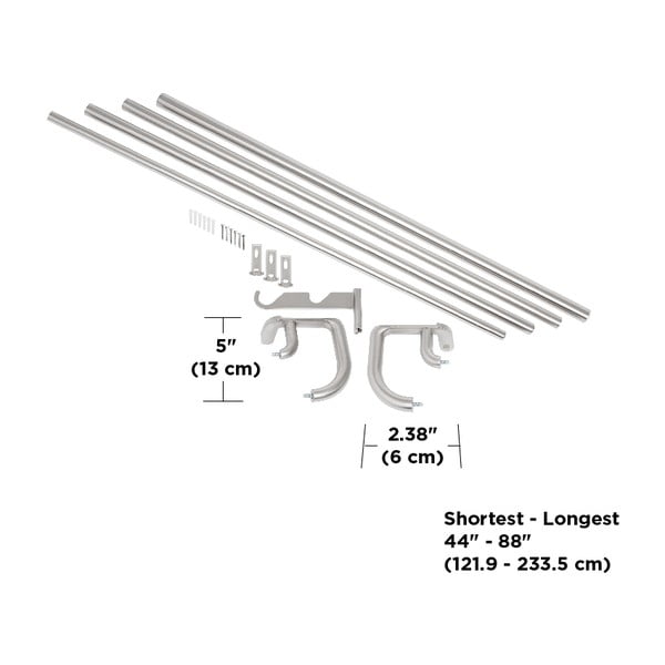 Roztiahnuteľná dvojitá garniža z nerezovej ocele 224 - 366 cm Twilight - Umbra-image-4