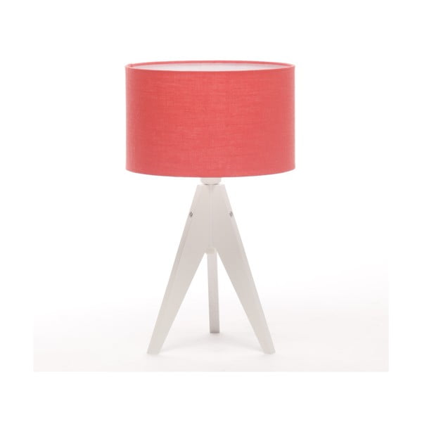 Stolná lampa Arist Cylinder Coral Red/White