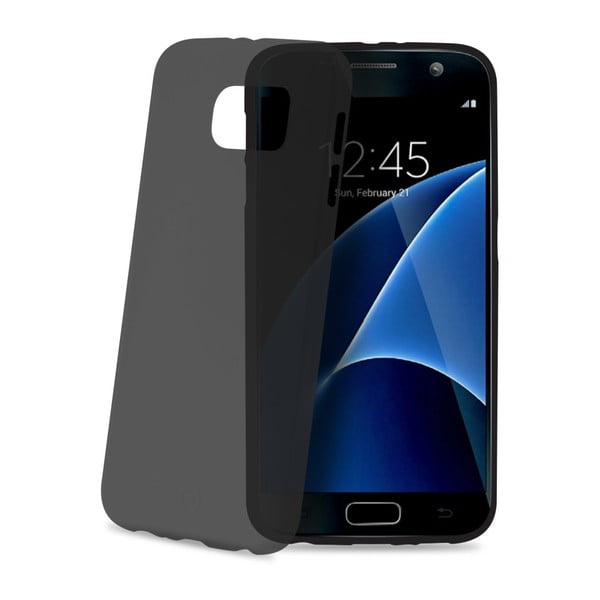 Čierne ultra tenké TPU puzdro Celly Frost pre  Samsung Galaxy S7, 0,29 mm