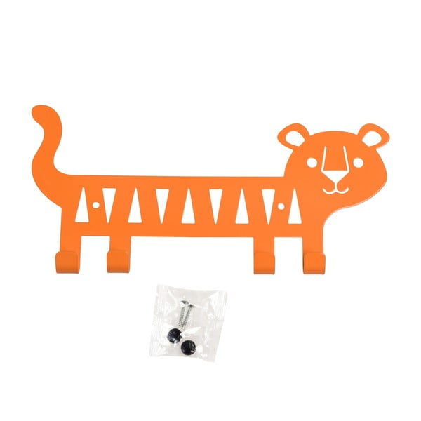 Oranžový kovový nástenný detský vešiak Tiger – Rex London-image-3