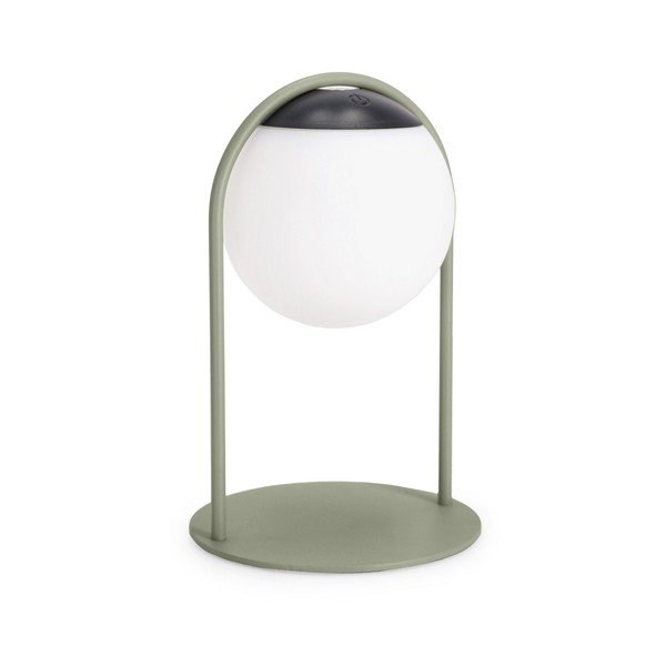 Zelená LED stolová lampa so stmievačom s plastovým tienidlom (výška  21 cm) Pansy – Bizzotto