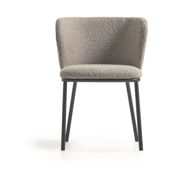 Svetlosivé čalúnené jedálenské kreslo Ciselia – Kave Home-image-2