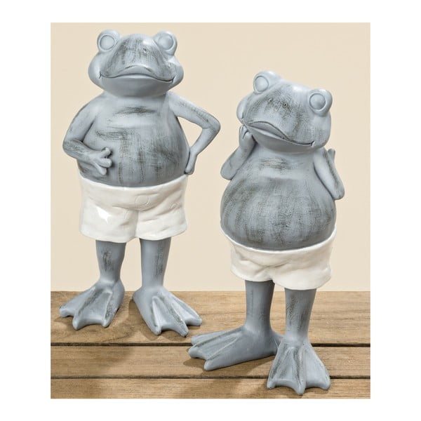 Sada 2 dekoratívnych sošiek Boltze Frog Family
