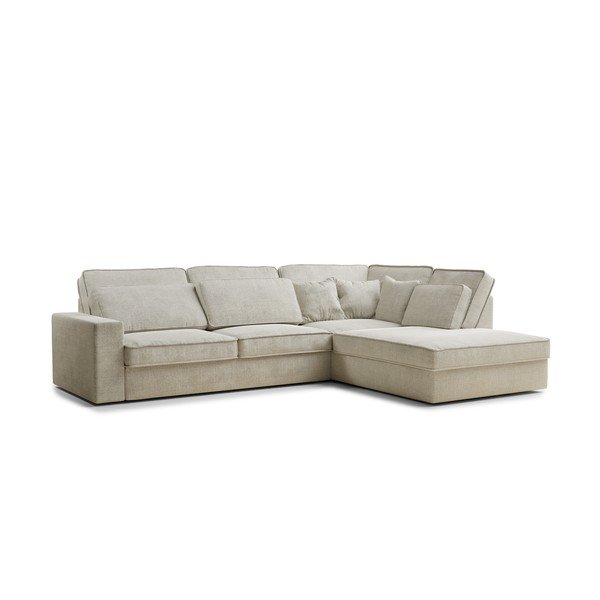 Sivobéžová ženilková rohová pohovka (pravý roh/do L) Kirou – Maison de Rêve-image-2