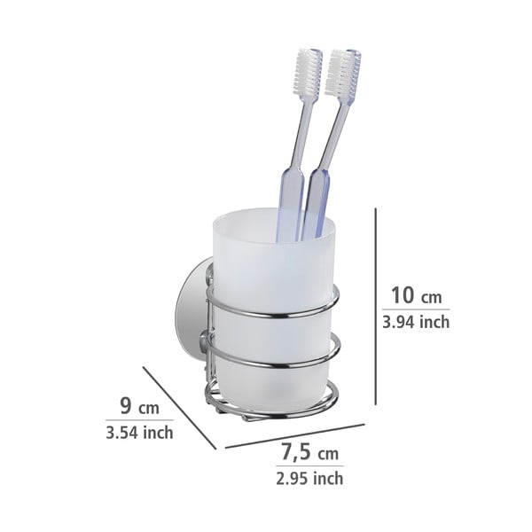 Sivá samodržiaca súprava doplnkov do kúpeľne z nehrdzavejúcej ocele Turbo-Loc – Wenko-image-2
