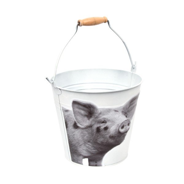 Vedierko Esschert Design B&W Pig, výška 19,9 cm