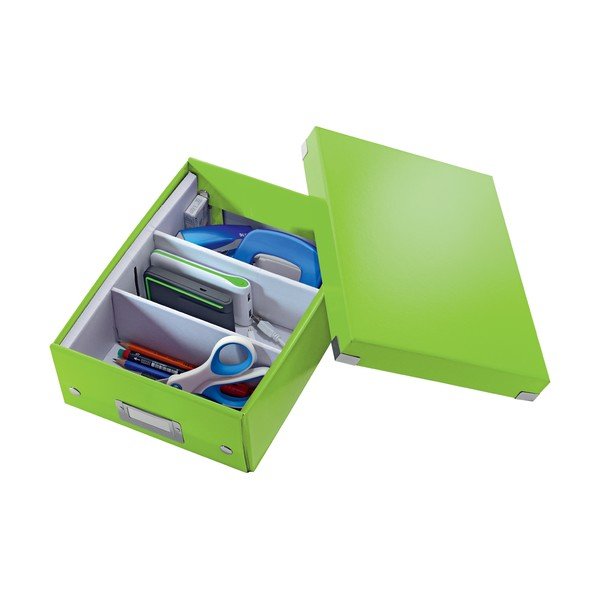 Zelený kartónový úložný box s vekom Click&amp;Store - Leitz-image-3