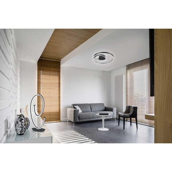 Čierne LED stropné svietidlo s hlasovým ovládaním/s ovládaním pomocou mobilnej aplikácie s kovovým tienidlom Ciola – CINQUE-image-1