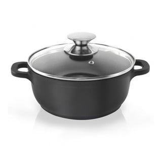Hrniec s nepriľnavým povrchom Pfluon Granit so sklenenou pokrievkou Orion Grande, ⌀ 24 cm