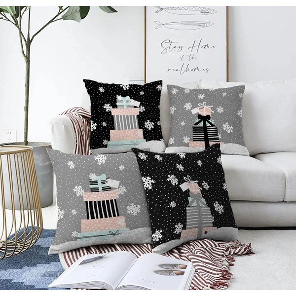 Obliečky na vankúše v súprave 4 ks s vianočným motívom 43x43 cm Merry Christmas – Mila Home