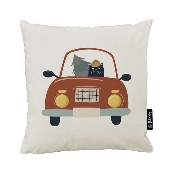 Obliečka na vankúš s vianočným motívom 45x45 cm Cat Driver – Butter Kings