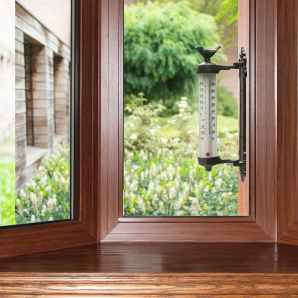 Liatinový nástenný teplomer Esschert Design Bird, výška 27,3 cm-image-1