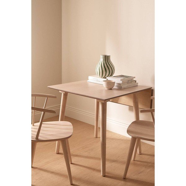 Rozkladací jedálenský stôl s prídavnou doskou v dekore brestu 80x80 cm Jolina – Ellos Home-image-1