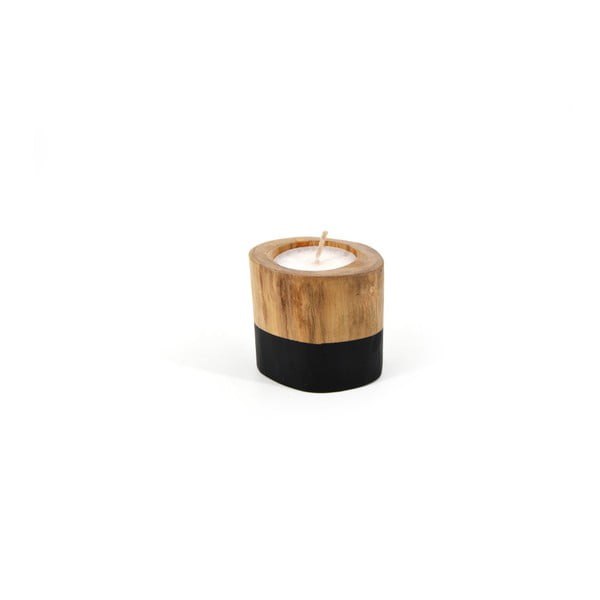 Svietnik na čajovú sviečku z teakového dreva Moycor, ø 11 x 11 cm