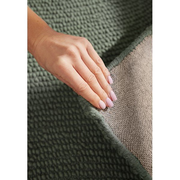 Tmavozelený ručne tkaný vlnený behúň 80x200 cm Calmio – Hanse Home-image-3