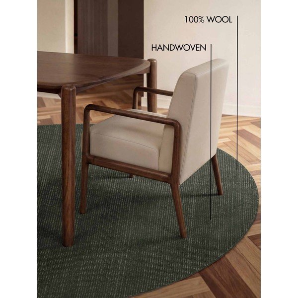 Tmavozelený ručne tkaný vlnený okrúhly koberec ø 160 cm Greenwich – Ted Baker-image-4