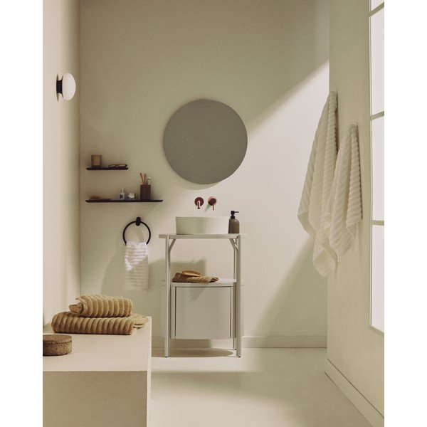 Biele keramické okrúhle umývadlo ø 36 cm Ovara – Kave Home-image-2