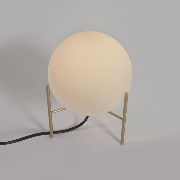 Stolová lampa so skleneným tienidlom v bielo-zlatej farbe (výška 22 cm) Seina - Kave Home-image-2