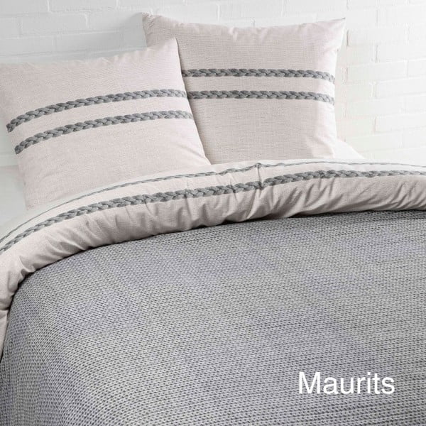Sivé bavlnené posteľné obliečky Ekkelboom Maurits Grey, 140 x 200 cm