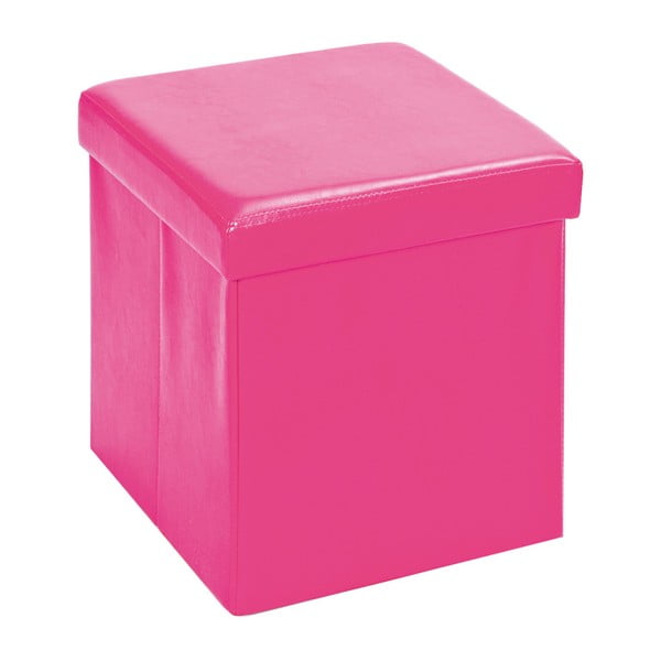 Ružový sedací puf s úložným priestorom 13Casa Fold