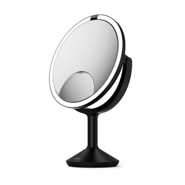 Kozmetické zrkadlo s osvetlením/zväčšovacie (zväčšenie 5x/zväčšenie 10x) ø 25 cm Trio Max – simplehuman