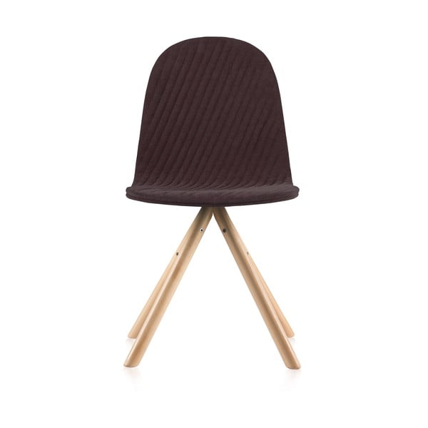 Hnedá stolička s prírodnými nohami IKER Mannequin Stripe