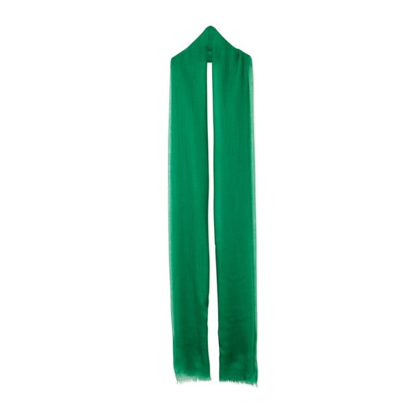 Zelený tenký kašmírový šál Bel cashmere Mila, 240 x 110 cm